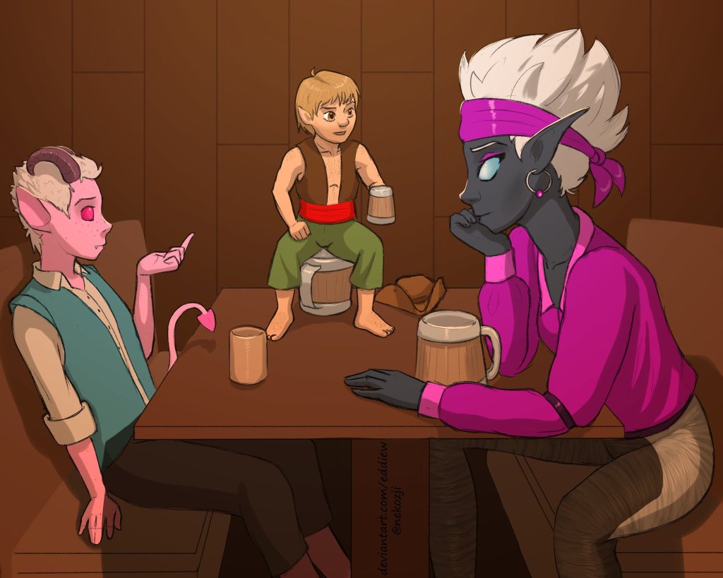 Scamp, Corzin & Celestia - Eddie Widdows ( https://www.deviantart.com/eddiew)