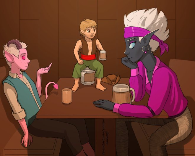 Scamp, Corzin & Celestia - Eddie Widdows ( https://www.deviantart.com/eddiew)