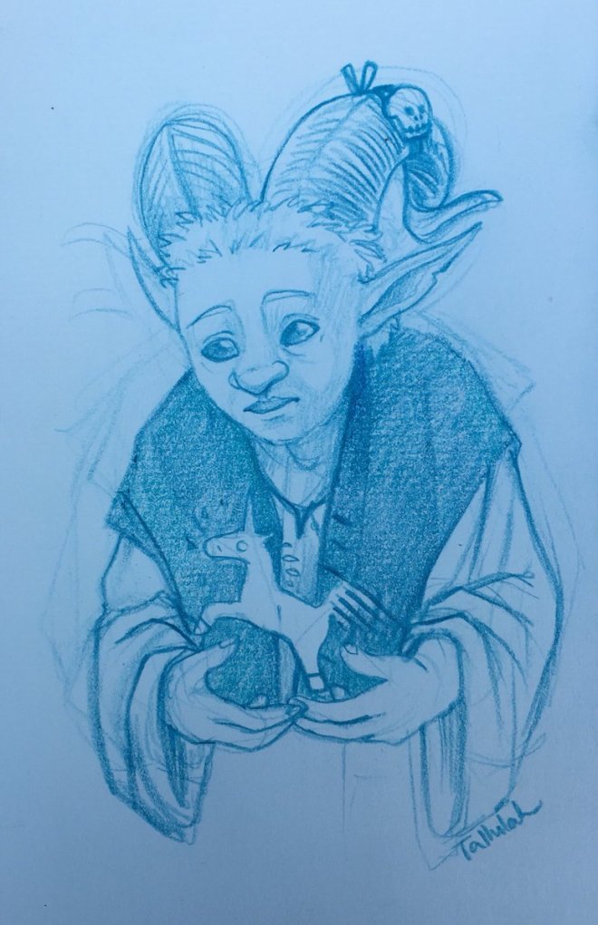 Scamp, Friend & the Unicorn (in miniature!) by Tallulah Cunningham (@FabricMagpie, http://melanippos.com, http://patreon.com/papertigress, Instagram: melanippos)